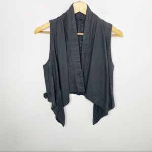 Millau gray open vest cropped artisan lagenlook
Size XS